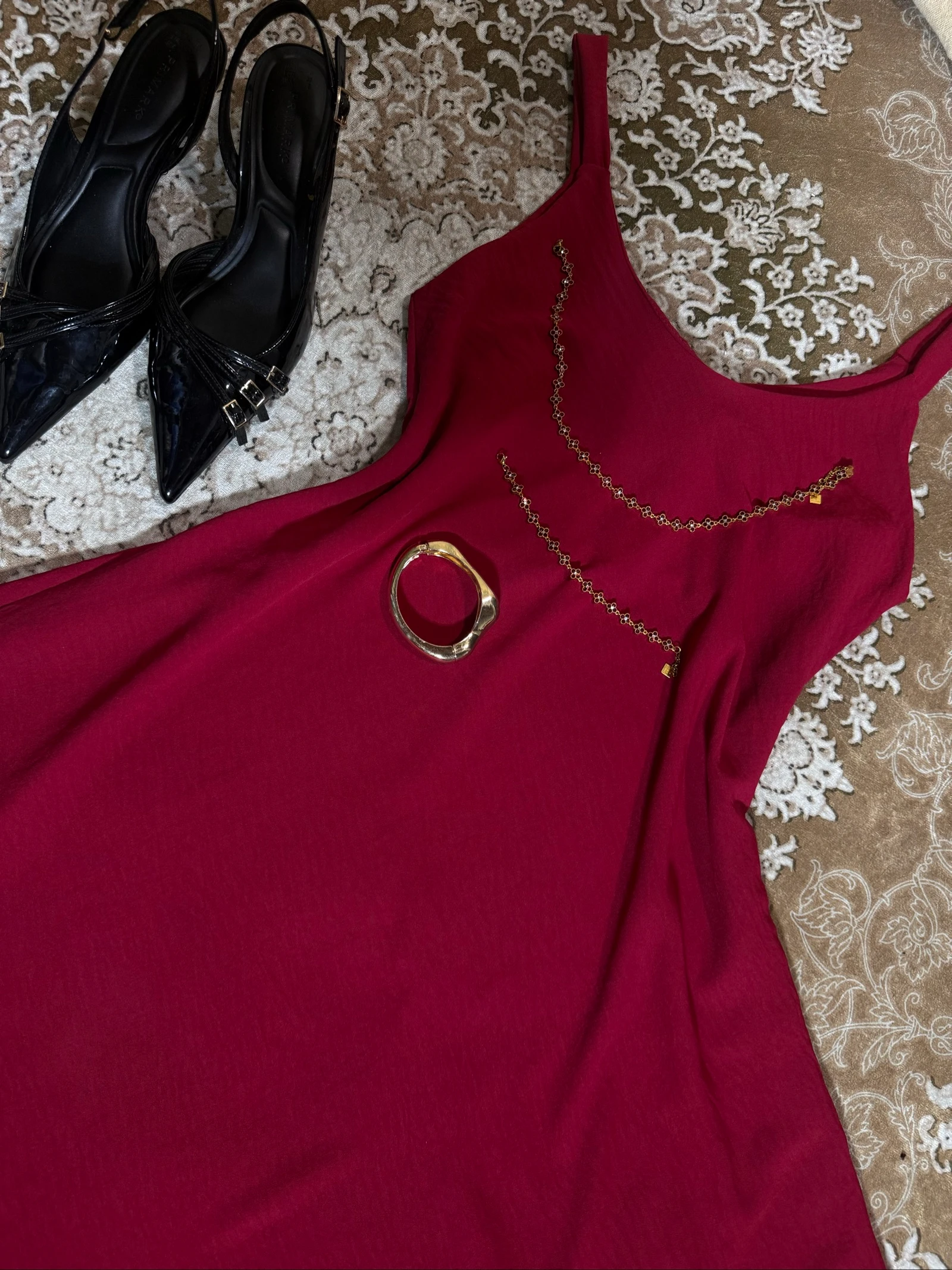 Intense red dress summer dress fluid dress – photo 3